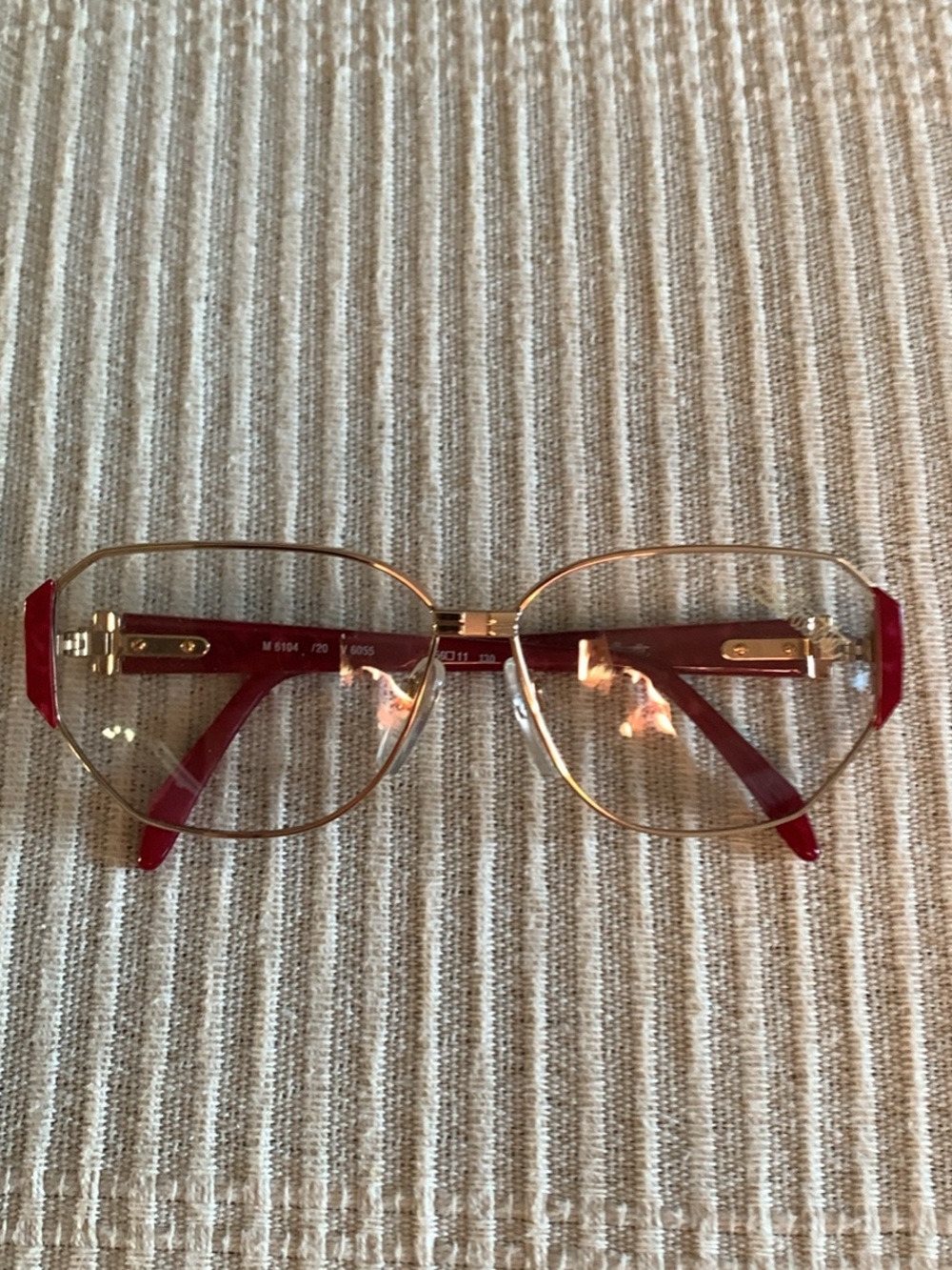 Silhouette Gold Frame with Red Temples Women's Eyeglasses